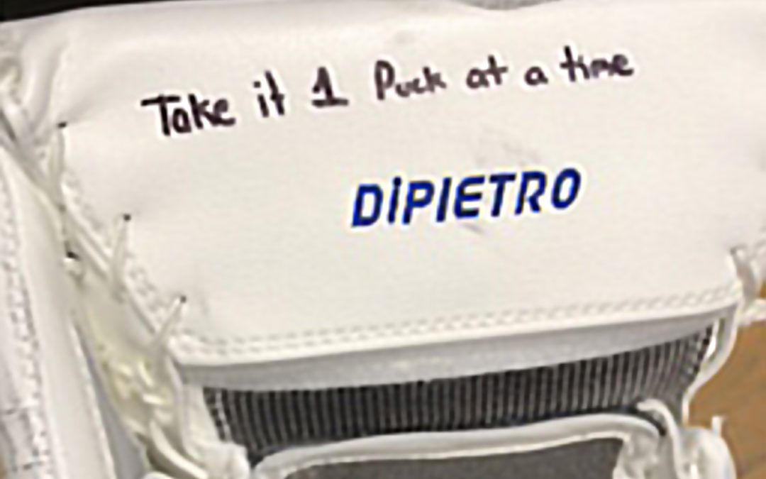 Canucks DiPietro mixes messages written inside blocker to stay focused
