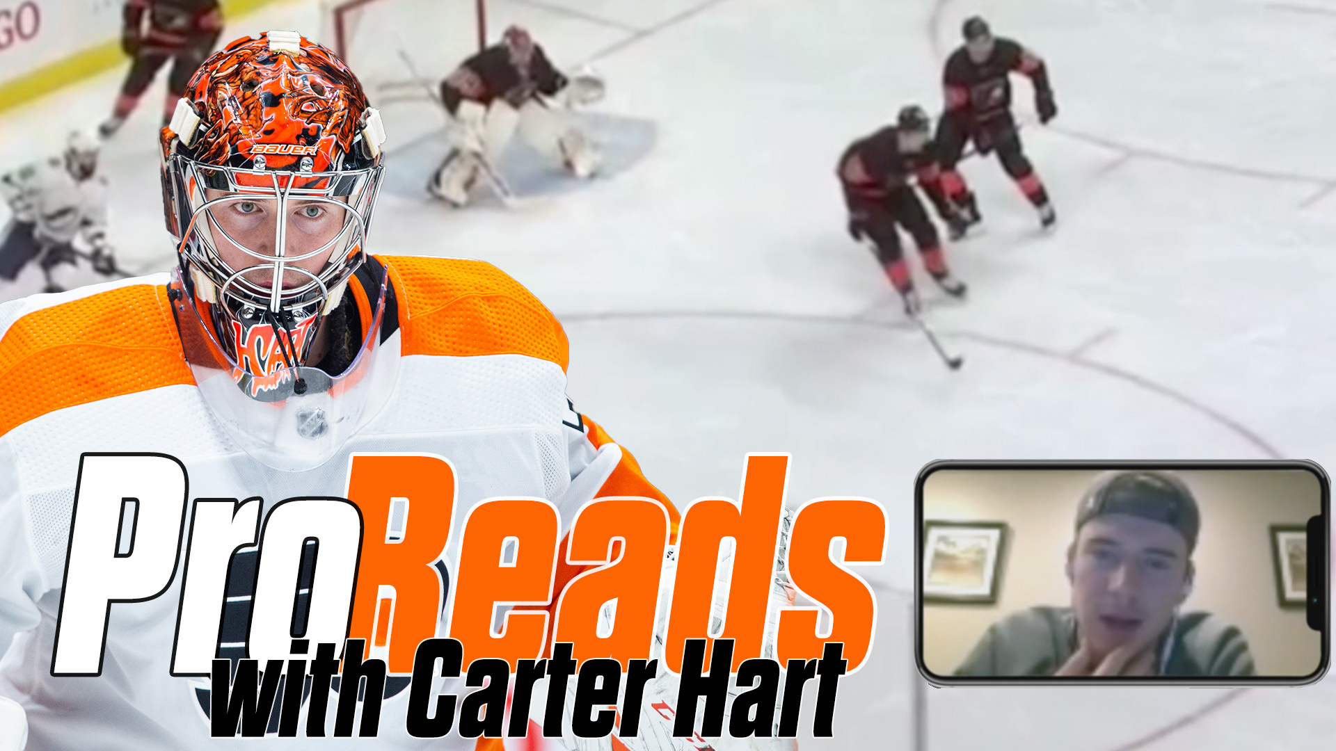 Carter Hart: Low to high broken play leads to point shot and short side rebound