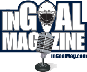 InGoal Magazine logo featuring a goalie mask and microphone, representing the InGoal Radio podcast at inGoalMag.com