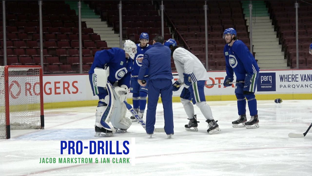 Faceoff Scramble Drill with Jacob Markstrom and Ian Clark