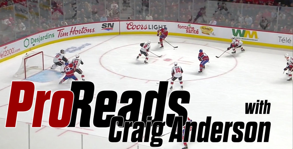 Craig Anderson faces multiple rush attackers in NHL game action, Pro Reads instructional video title card