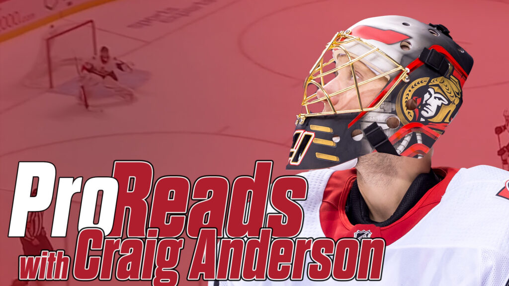 Craig Anderson in Ottawa Senators gear poses for Pro Reads series graphic on InGoal Magazine