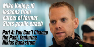 Goalie coach Mike Valley in close-up portrait, featured in 10 lessons series about his time with Dallas Stars
