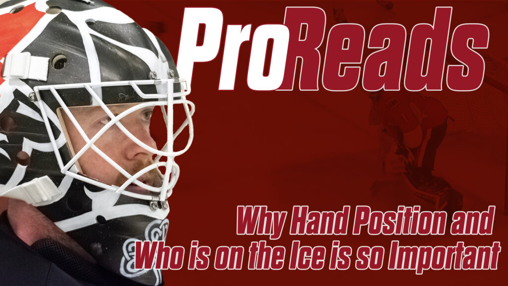 Mike Condon goalie mask close-up for ProReads series on hand position and situational awareness