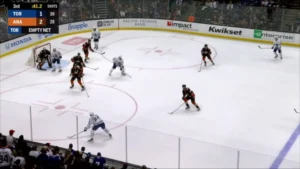 Ryan Miller in crease facing 6-on-5 situation as Ducks defend empty net against Maple Leafs attack