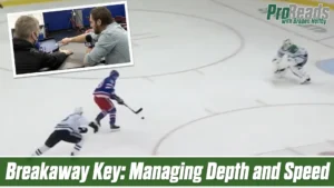 Braden Holtby challenges a breakaway shooter, managing depth and angle in full goalie gear during an NHL game