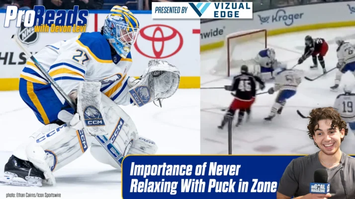 Devon Levi Pro Read - Importance of Never Relaxing With Puck in Zone_