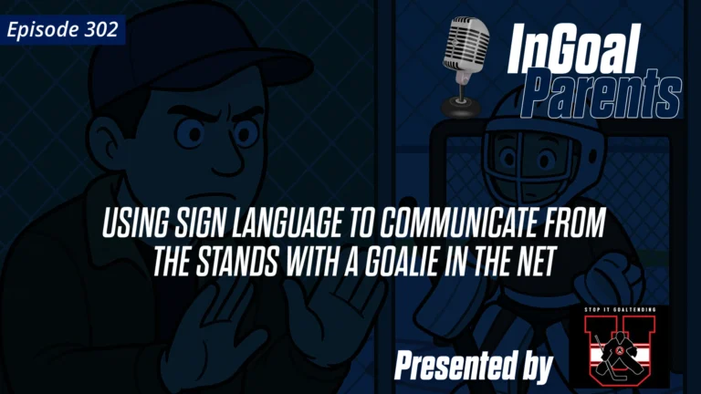 302 using sign language to communicate from the stands with a goalie in the net_
