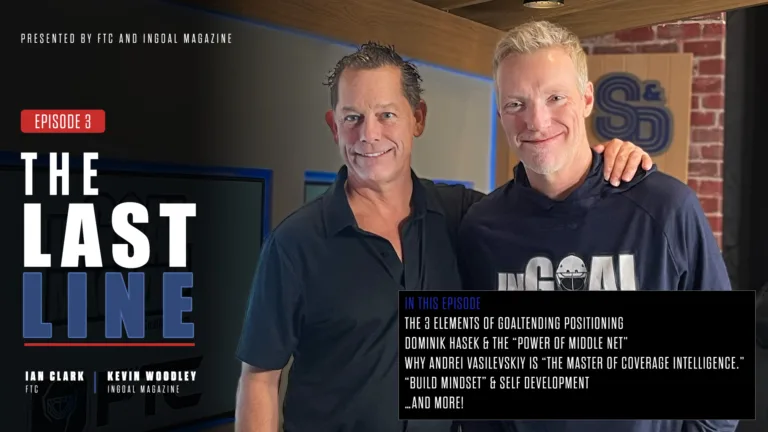 Ian Clark and Kevin Woodley pose together for The Last Line podcast Episode 3 cover graphic