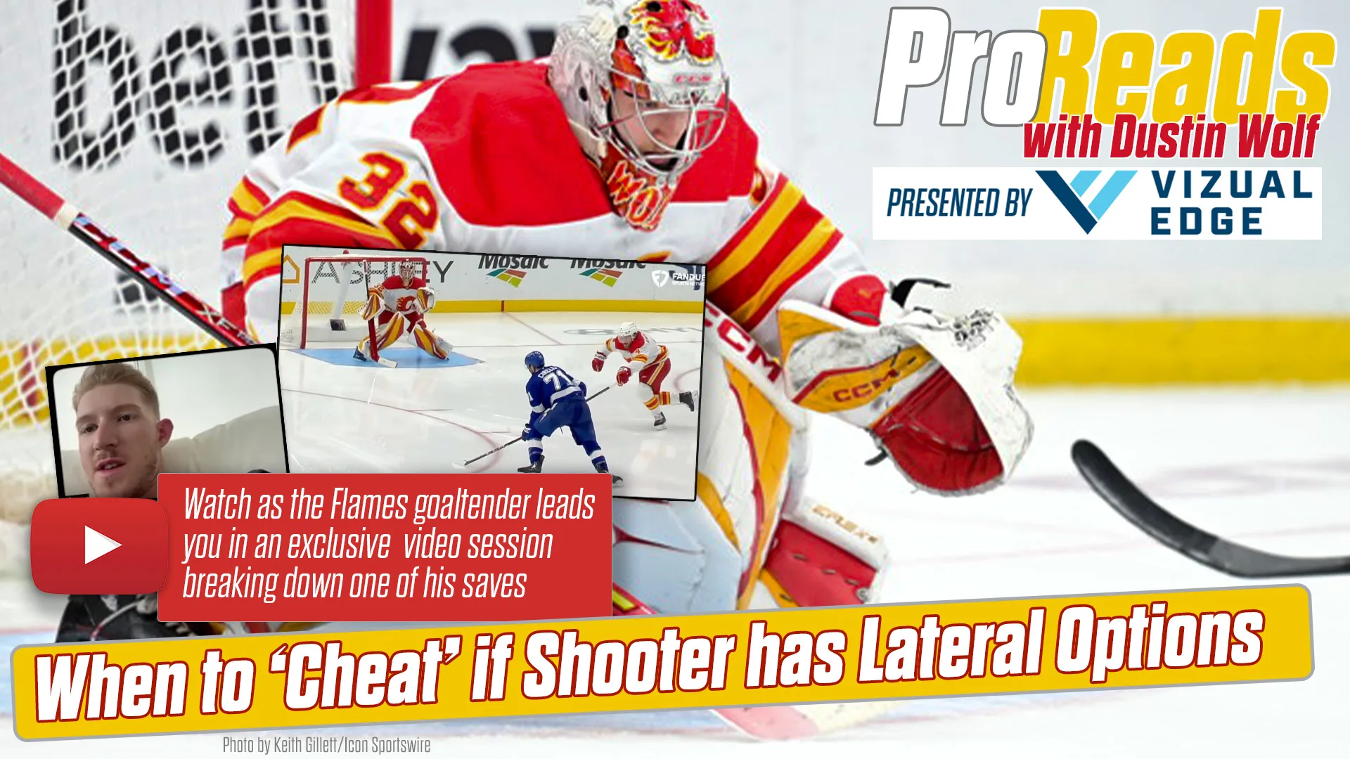 Dustin Wolf of the Calgary Flames breaks down when to cheat if the shooter has lateral options in Pro Reads 15