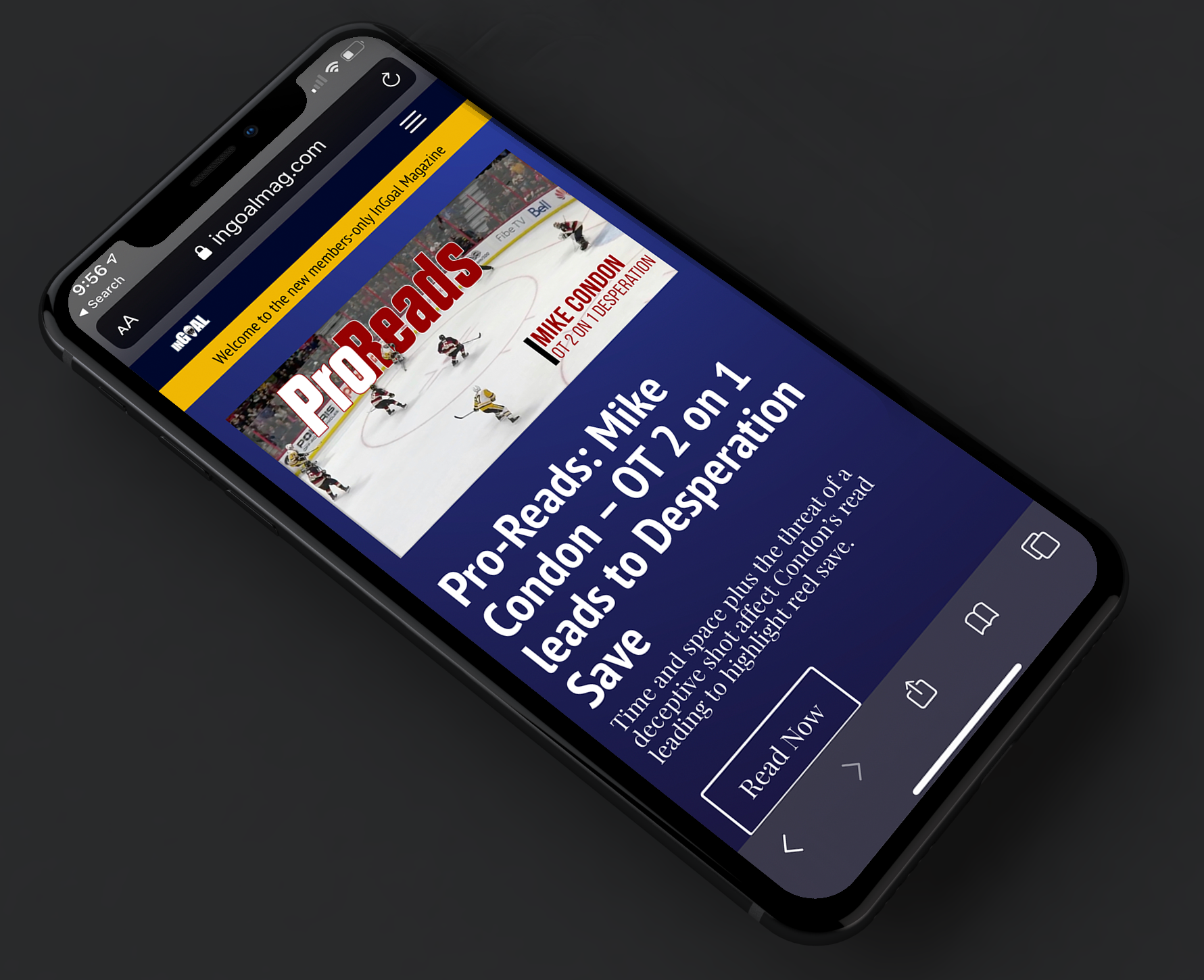 InGoal on an iPad